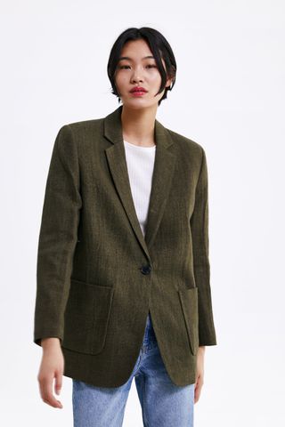 Zara + Rustic Blazer With Pockets