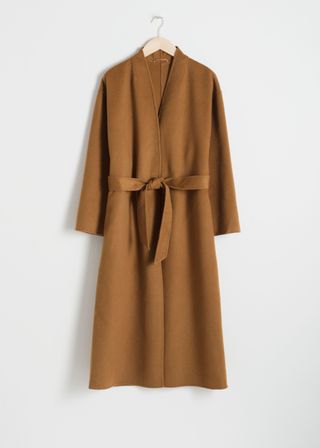 & Other Stories + Belted Wool Blend Coat