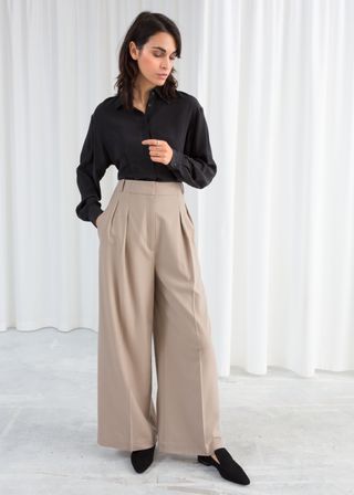 & Other Stories + Wide Stretch Wool Pants