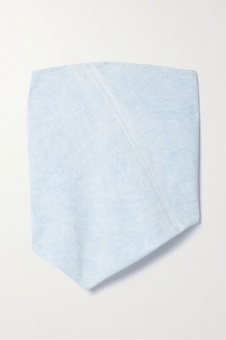 Tibi + Strapless Tie-Back Asymmetric Denim Top
