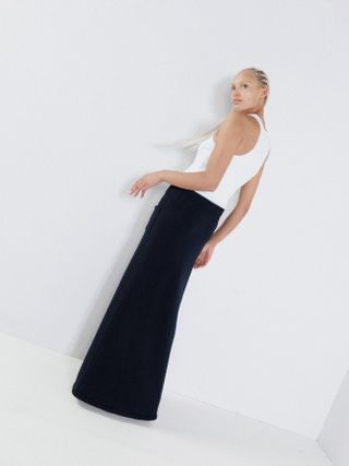 Raey + Pocket Front Merino Wool Felted A-Line Skirt