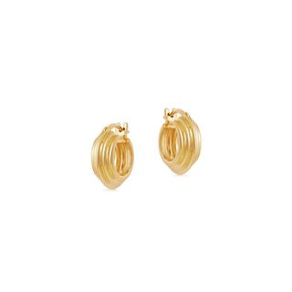 Missoma + Lucy Williams Gold Mini Ridge Hoop Earrings