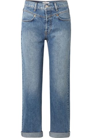 Re/Done + Double Yoke High-Rise Straight-Leg Jeans