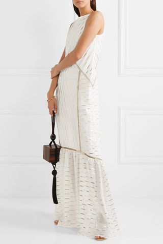 Rachel Zoe + Laurent Metallic Fil Coupé Organza Maxi Dress