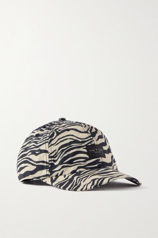 Rag & Bone + Addison Zebra-Print Recycled-Shell Baseball Cap