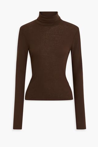 Re/Done + Ribbed Cotton-Jersey Turtleneck Top