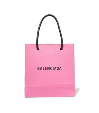 Balenciaga + XXS Printed Textured-Leather Tote
