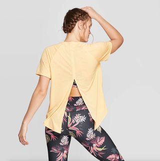 Joylab + Tie Back Short Sleeve T-Shirt in Sunshine Yellow