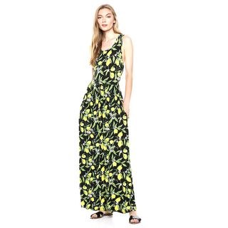 28 Palms + Tropical Hawaiian Print Sleeveless Maxi Dress
