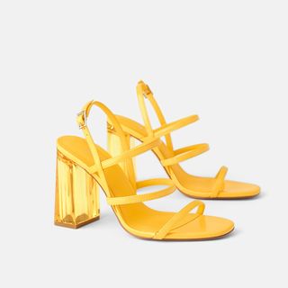 Zara + Methacrylate Block Strappy Heels