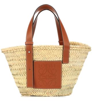 Loewe + Leather Trimmed Basket Tote