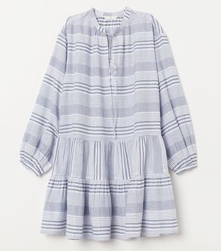 H&M + Cotton Dress With Tiered Skirt
