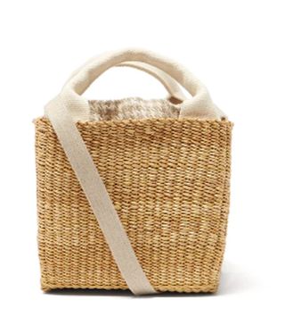 Muun + Rita Linen and Woven-Straw Bag
