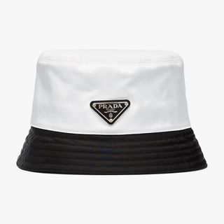 Prada + White and Black Two Tone Bucket Hat