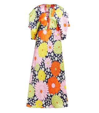 Dodo Bar Or + Bernadette Floral-Print Silk-Jacquard Midi Dress
