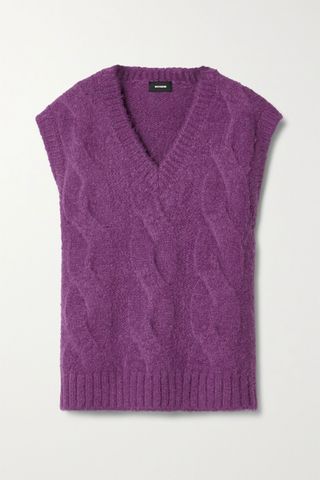 We11done + Oversized Appliquéd Cable-Knit Vest