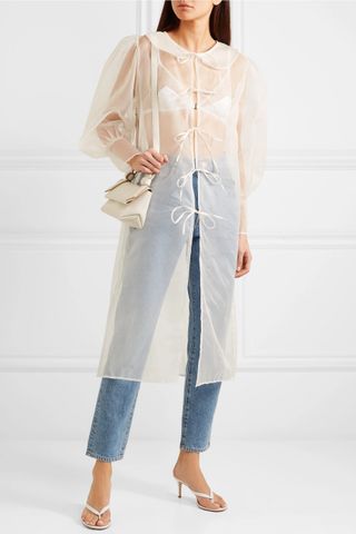 Maison Cléo + Emilia Tie-Detailed Silk-Organza Jacket