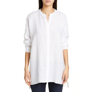 Eileen Fisher + Organic Handkerchief Linen Boxy Shirt