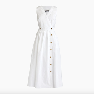 J.Crew + A-Line Sleeveless Shirtdress in Cotton Poplin