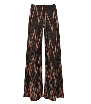 M Missoni + Copper Zigzag Metallic-Knit Trousers