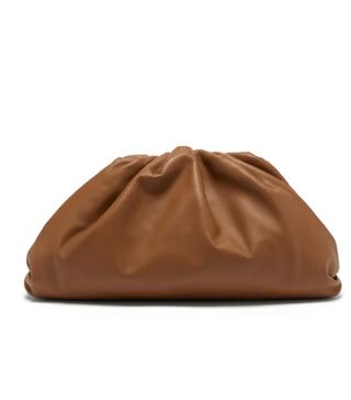Bottega Veneta + The Pouch Gathered Leather Clutch Bag