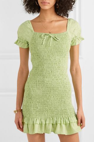 Faithfull the Brand + Cette Shirred Linen Mini Dress