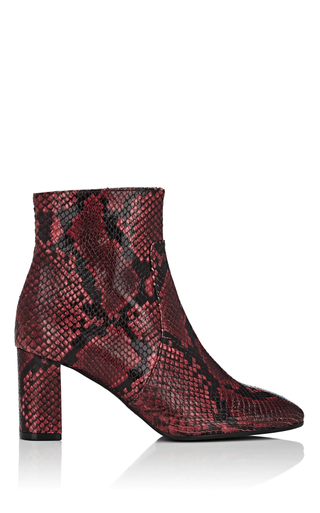 Barneys New York + Square-Toe Snakeskin Ankle Boots
