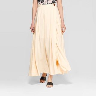 Who What Wear x Target + Mid-Rise High Slit Maxi Skirt