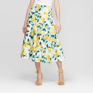 Who What Wear x Target + Mid-Rise Blocked A Line Skirt