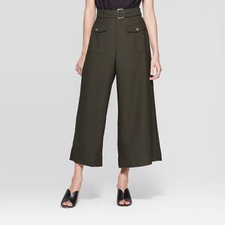 Who What Wear x Target + Mid-Rise Wide Leg Utility Pants