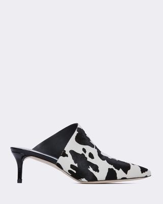 Paige + Epic Mules- Cow Print Leather