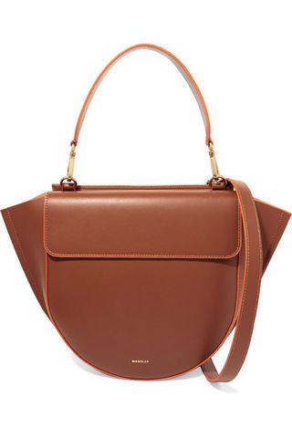 Wandler + Hortensia Medium Neon-Trimmed Leather Shoulder Bag