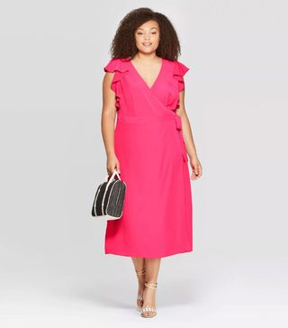 Who What Wear x Target + Flutter Short Sleeve A-Line Dress