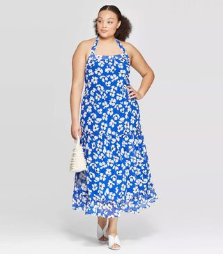 Who What Wear x Target + Floral Print Drawstring Tiered Maxi Dress