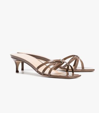 By Far + Brown Libra 45 Patent Leather Strappy Mules