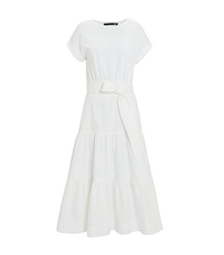 Veronica Beard + Trail Belted Cotton Midi Dress