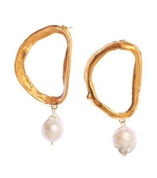 Aligheri + Gold-Plated Dante's Shadow Pearl Earrings