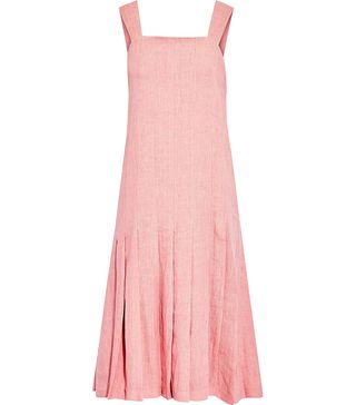 Mansur Gavriel + Pleated linen dress