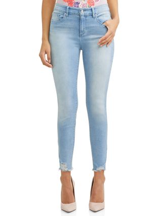 Sofia Jeans by Sofia Vergara + Rosa Curvy High Waist Ripped Hem Ankle Jean