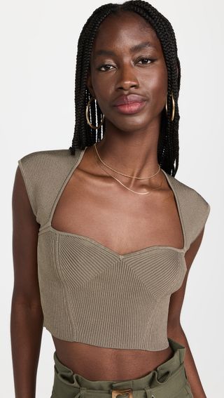 Jonathan Simkhai + Abia Compact Rib Cropped Tee