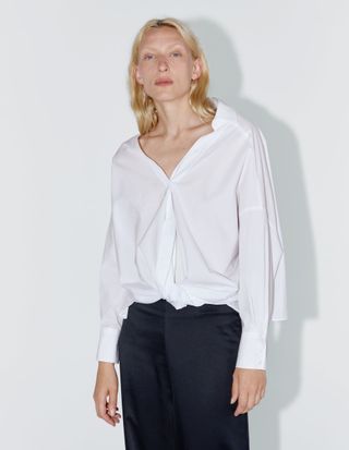 Zara + Shirt With Knotted Front