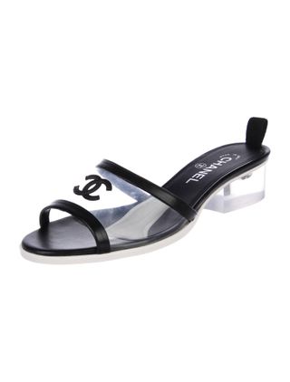 Chanel + PVC CC Slide Sandals