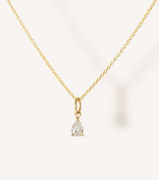 Vrai & Oro + Pear Diamond Pendant Necklace