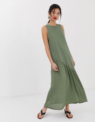 Mango + Bias Jersey Dress in Khaki