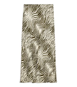 Topshop + Zebra Print Satin Bias Midi Skirt