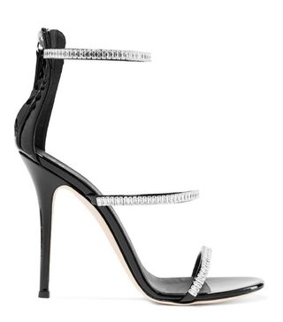 Guiseppe Zanotti + Harmony Crystal-Embellished Patent-Leather Sandals