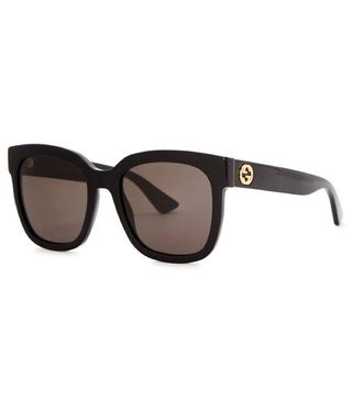 Gucci + Black Oversized Sunglasses