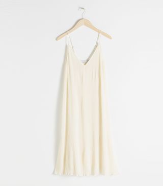 & Other Stories + Pleated Recycled Polyester Blend Midi Dress