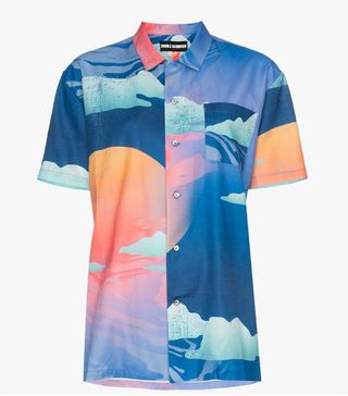Double Rainbou + Wet Dream Print Cotton Hawaiian Shirt