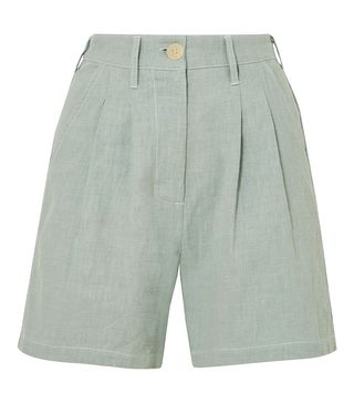 L.F.Markey + Pleated Linen and Cotton-Blend Shorts